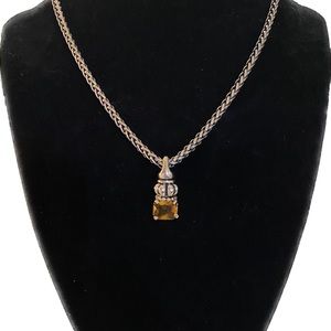 Gorgeous David Yurman style necklace with stunning yellow stone!! 💛